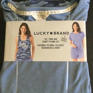NEW Lucky brand 3pc pj's size small shades of blue